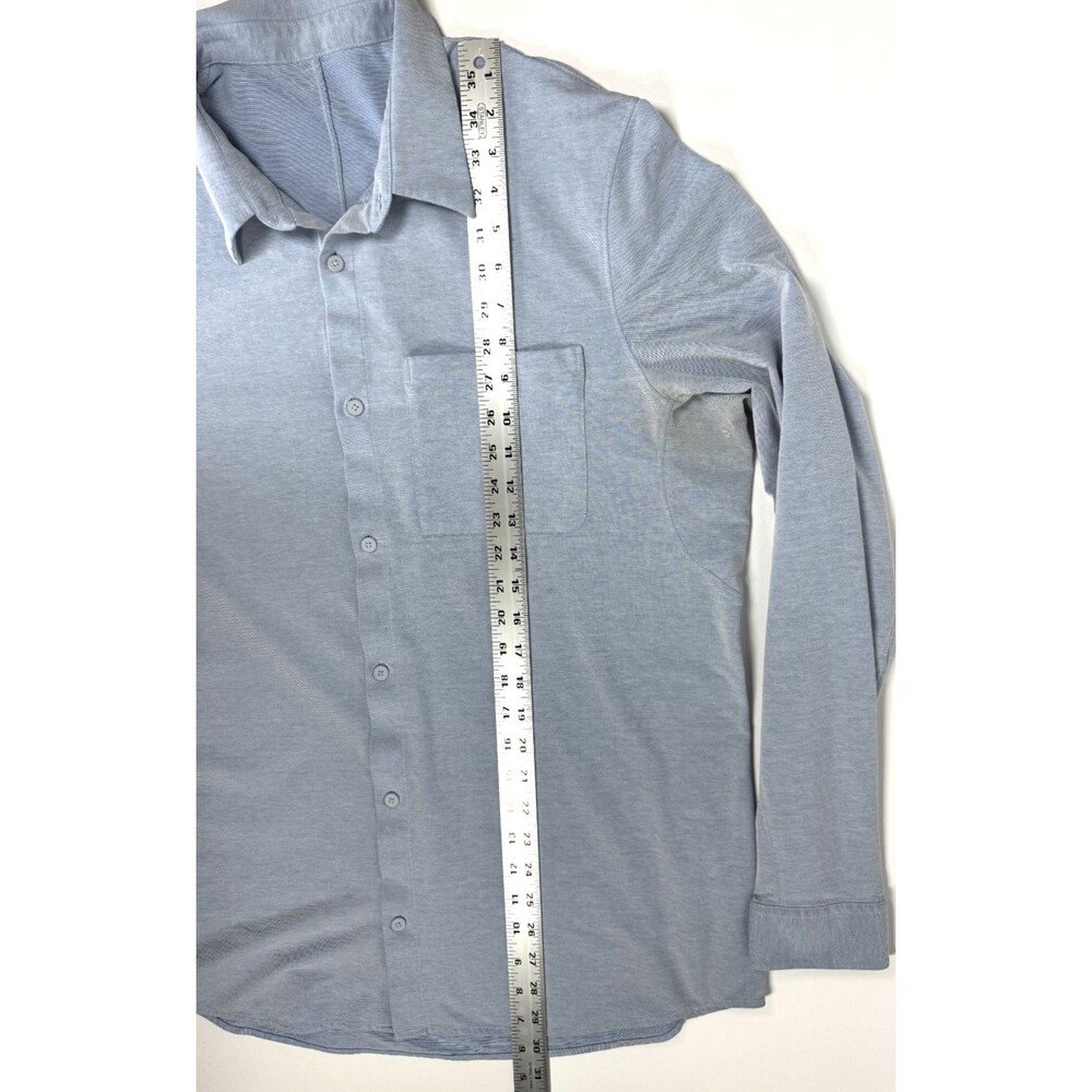 Lululemon Oxford Shirt Mens Blue‎ Long Sleeve Button Front Pocket Minimalist - Picture 12 of 16